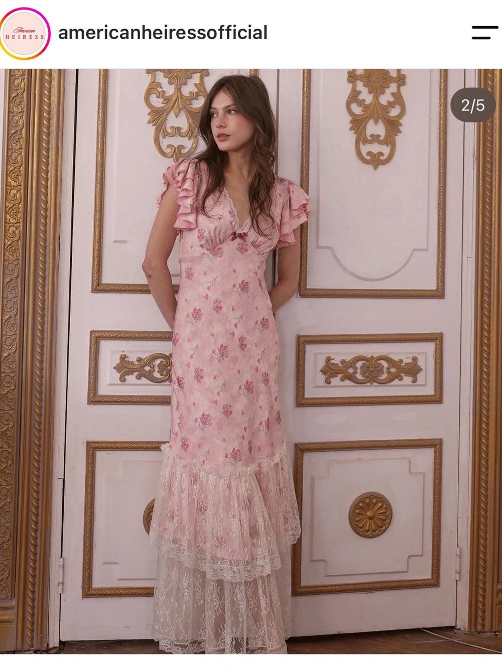 American Heiress/Lait Collection Carlton Pink Floral Satin Maxi Dress - Picture 1 of 12
